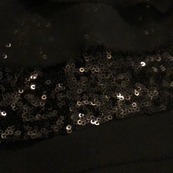 Aidan by Aidan Mattox Sleeveless Blouson Sequin Chiffon Stripe Gown w Side Slit - Picture 4 of 6